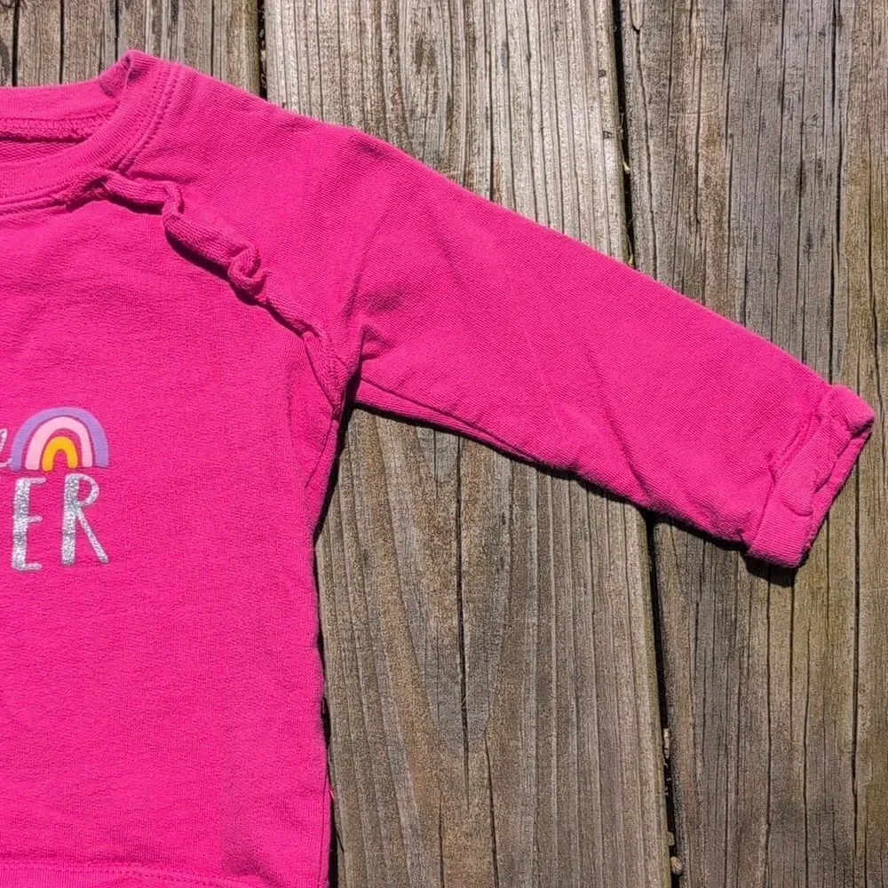 Carter's 18 Month Pink Little Sister Rainbow Sweatshirt